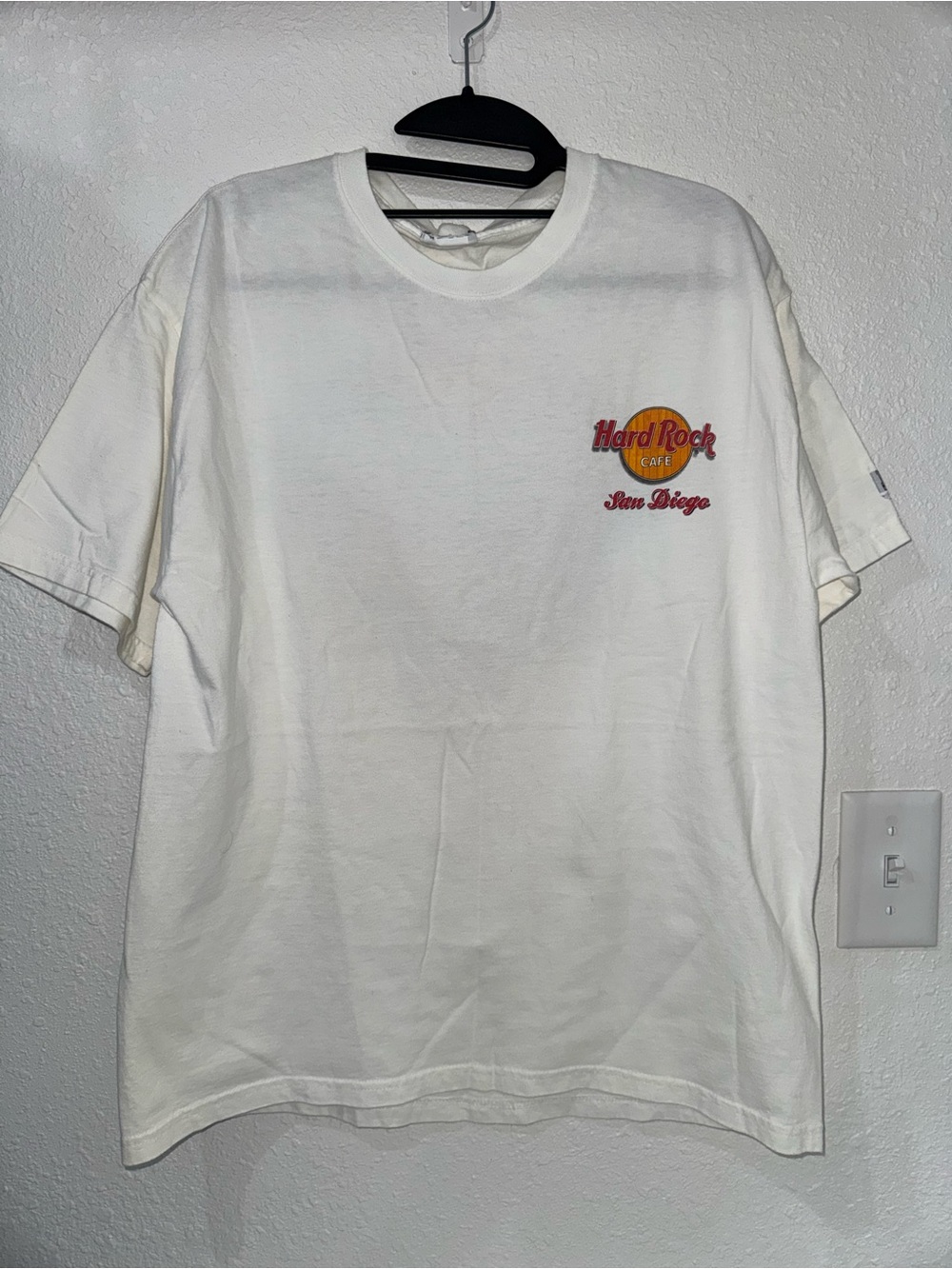 Hard Rock Cafe White T-Shirt with Red & Yellow Logo - San Diego